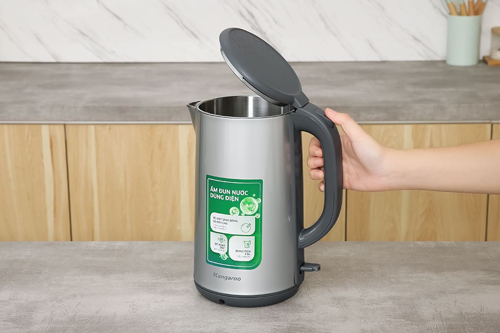 Bình đun siêu tốc Kangaroo 1.8 lít KGWK18S1G Màu Inox
