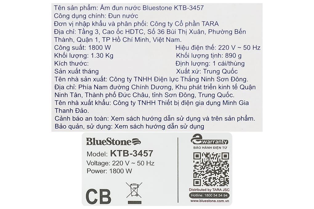 Bình đun siêu tốc BlueStone 1.5 lít KTB-3457 Màu Xám nhạt