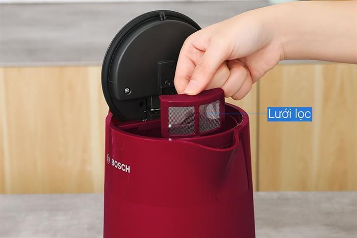 Bình đun siêu tốc Bosch 1.7 lít TWK2M164 Màu Đỏ