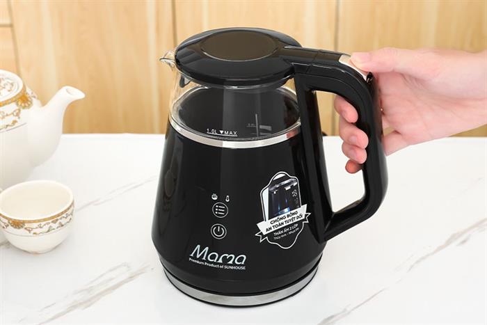 Bình đun siêu tốc Sunhouse Mama 1 lít SHD1332 Màu Đen