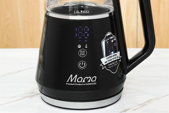 Bình đun siêu tốc Sunhouse Mama 1 lít SHD1332 Màu Đen