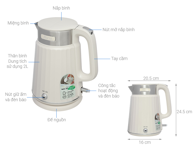 Bình đun siêu tốc Sunhouse 2 lít SHD1395