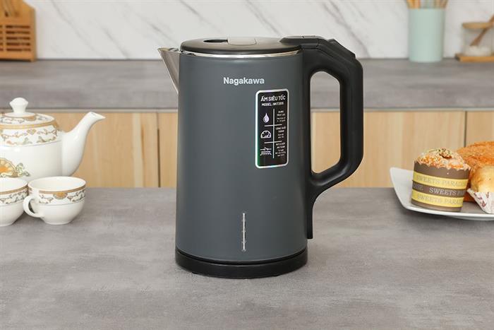 Bình đun siêu tốc Nagakawa 1.6 lít NKT2615 Màu Xám đậm