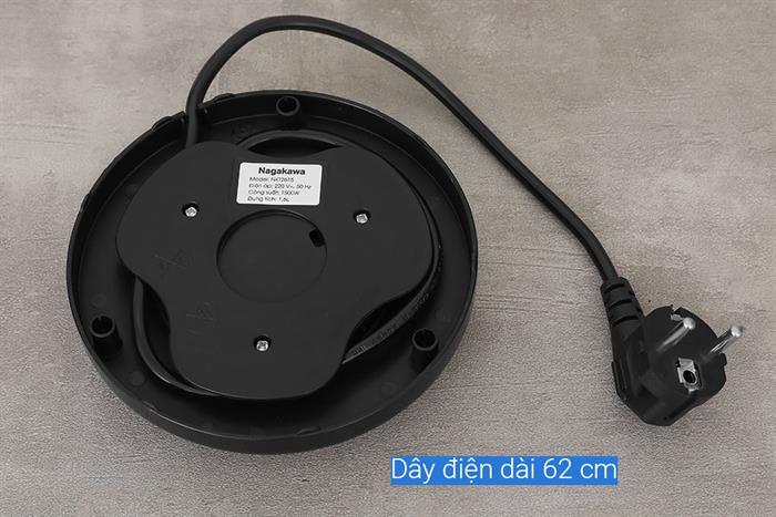 Bình đun siêu tốc Nagakawa 1.6 lít NKT2615 Màu Xám đậm