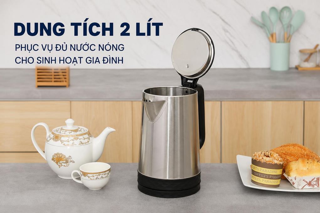 Bình đun siêu tốc Rapido 2 lít RK2015-2 Màu Inox