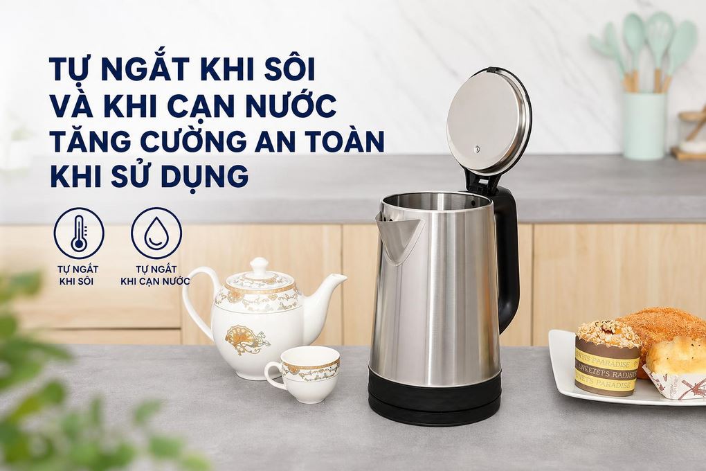 Bình đun siêu tốc Rapido 2 lít RK2015-2 Màu Inox