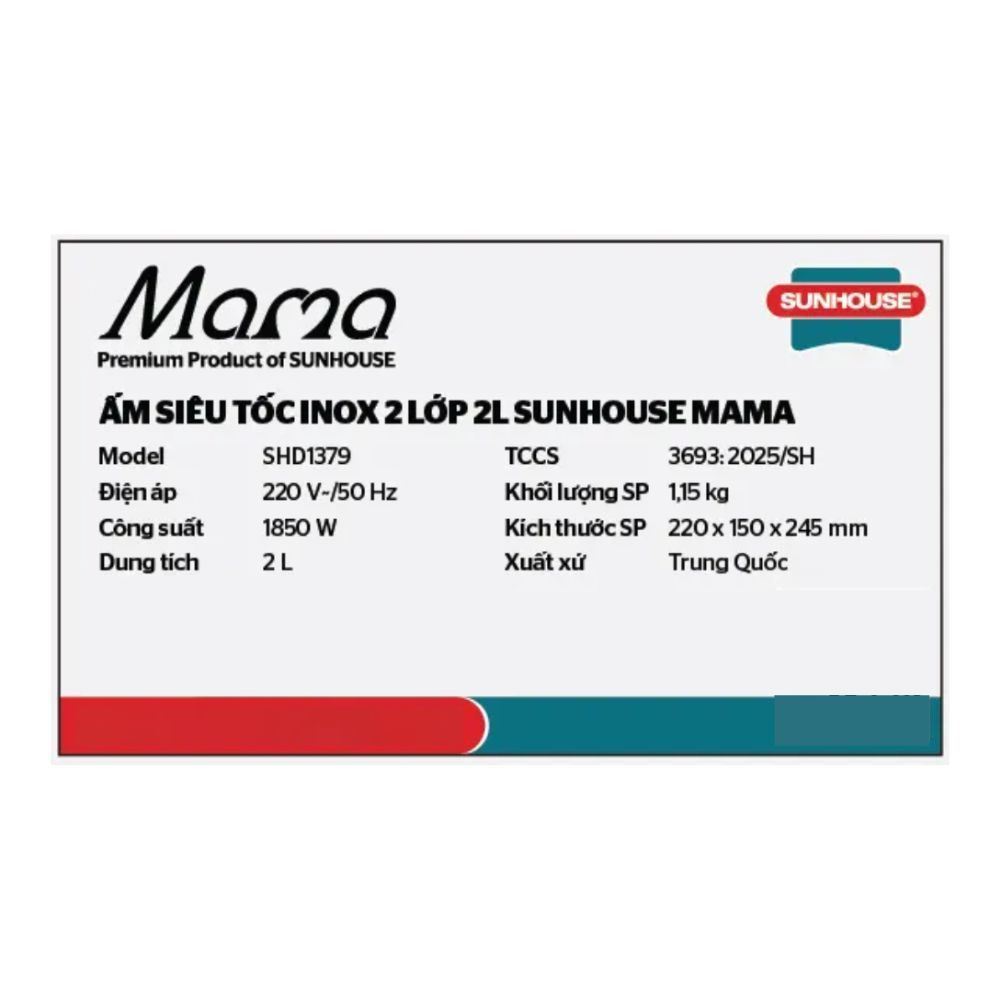 Ấm đun siêu tốc Sunhouse Mama 2 lít SHD1379 - 21