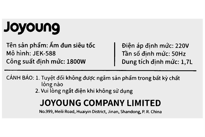 Bình đun siêu tốc Joyoung 1.7 lít JEK-588 Màu Đen