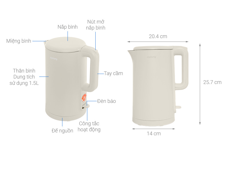Bình đun siêu tốc Joyoung 1.5 lít JEK-188