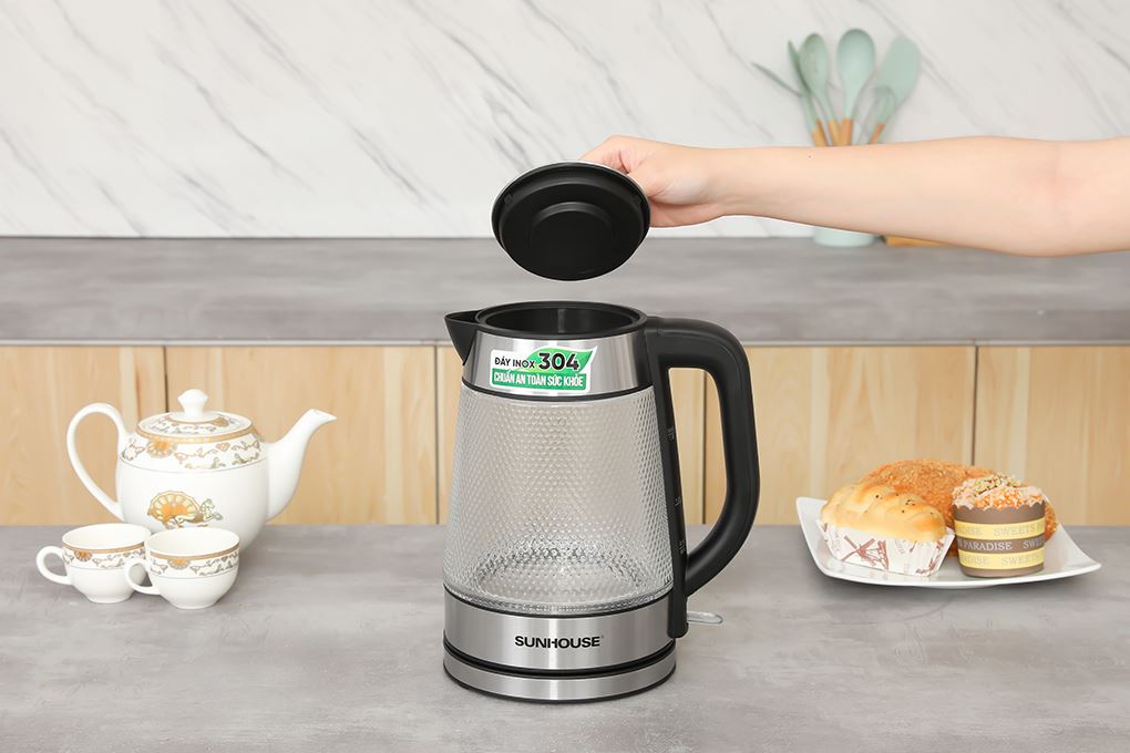 Bình đun siêu tốc Sunhouse 1.8 lít SHD1220 Màu Đen