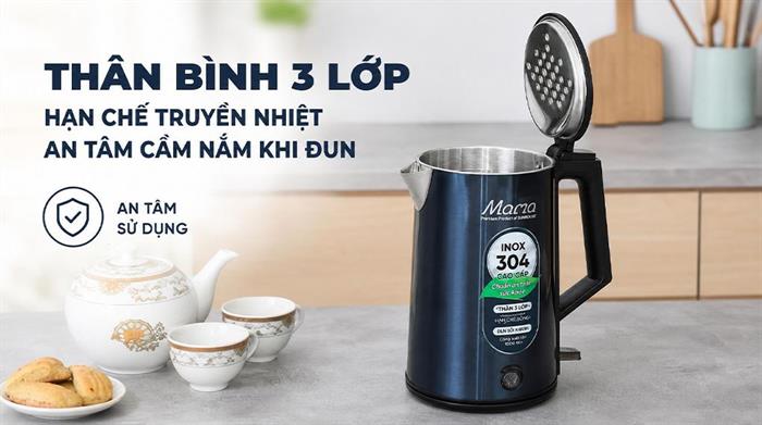 Bình đun siêu tốc Sunhouse 1 lít SHD1373 Màu Xanh đen