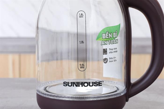 Bình đun siêu tốc Sunhouse 1.8 lít SHD1212 Màu Đen
