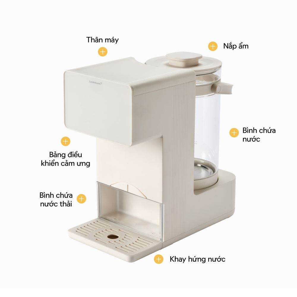 Bình đun siêu tốc Lock&Lock 2 lít EJK586IVY Màu Kem