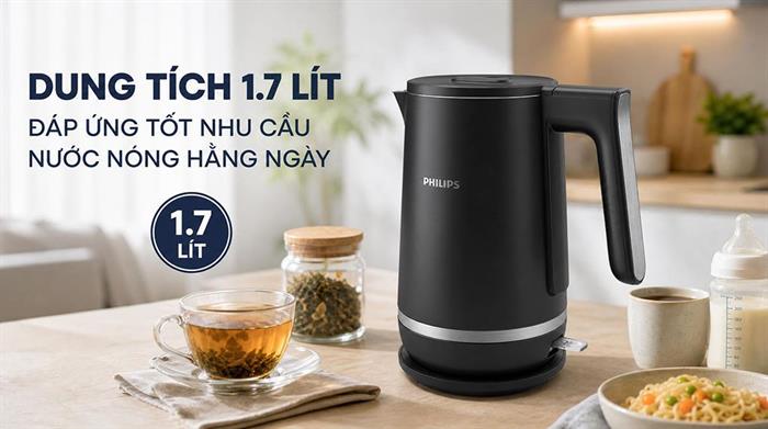Bình đun siêu tốc Philips 1.7 lít HD9395/90 Màu Đen
