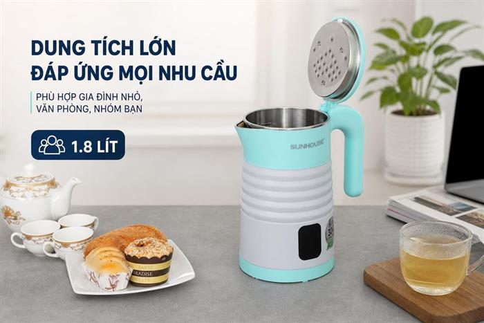 Bình đun siêu tốc Sunhouse 1.8 lít SHD1357 Màu Xanh lá nhạt