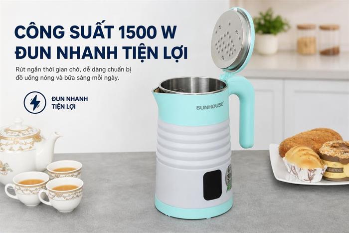 Bình đun siêu tốc Sunhouse 1.8 lít SHD1357 Màu Xanh lá nhạt