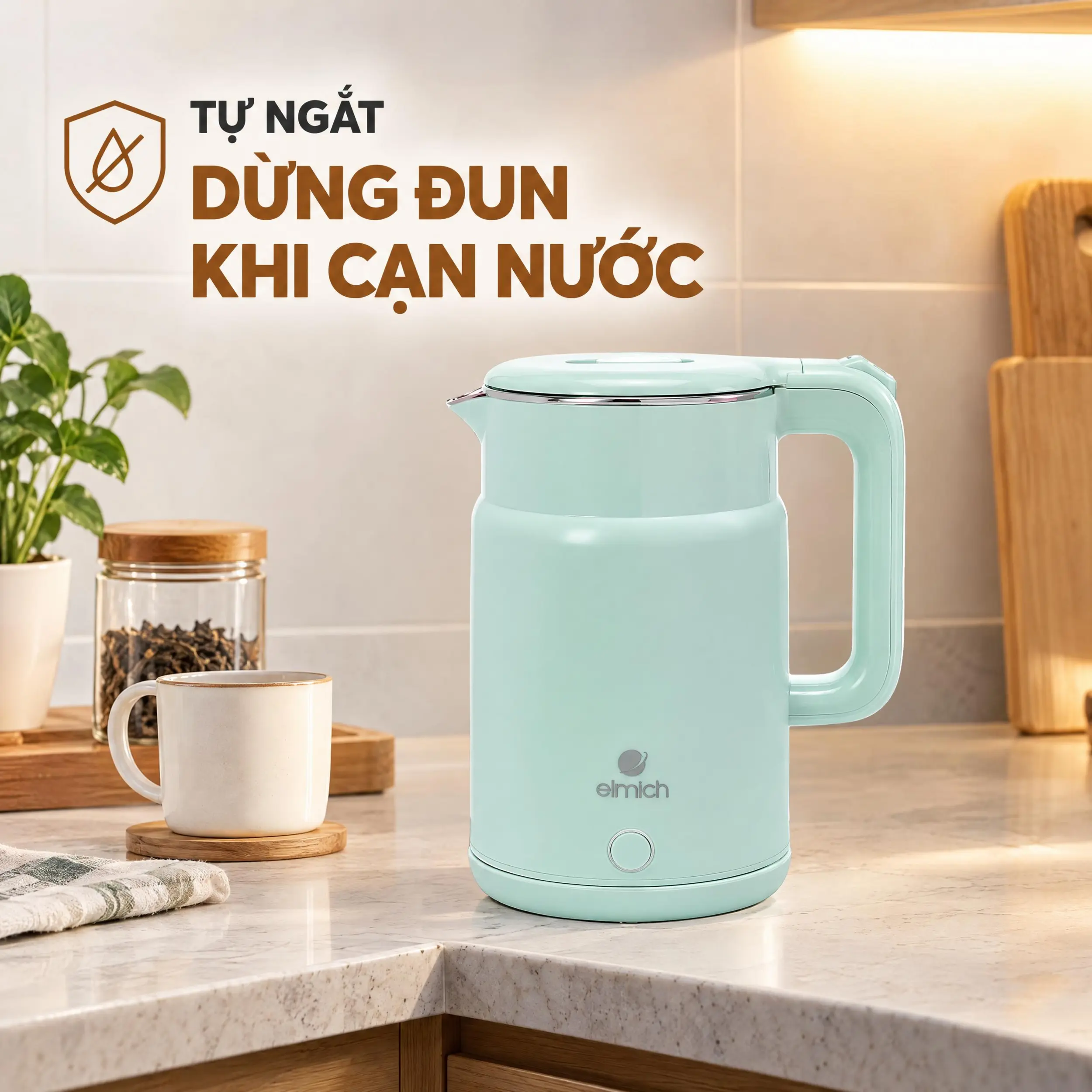 Bình đun siêu tốc Elmich 1.7 lít KEE9149 Màu Xanh mint