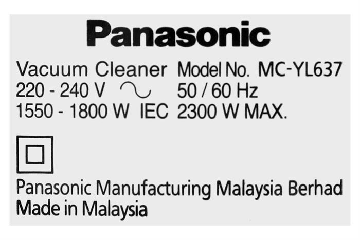 Máy hút bụi công nghiệp Panasonic MC-YL637SN49 Màu Đen