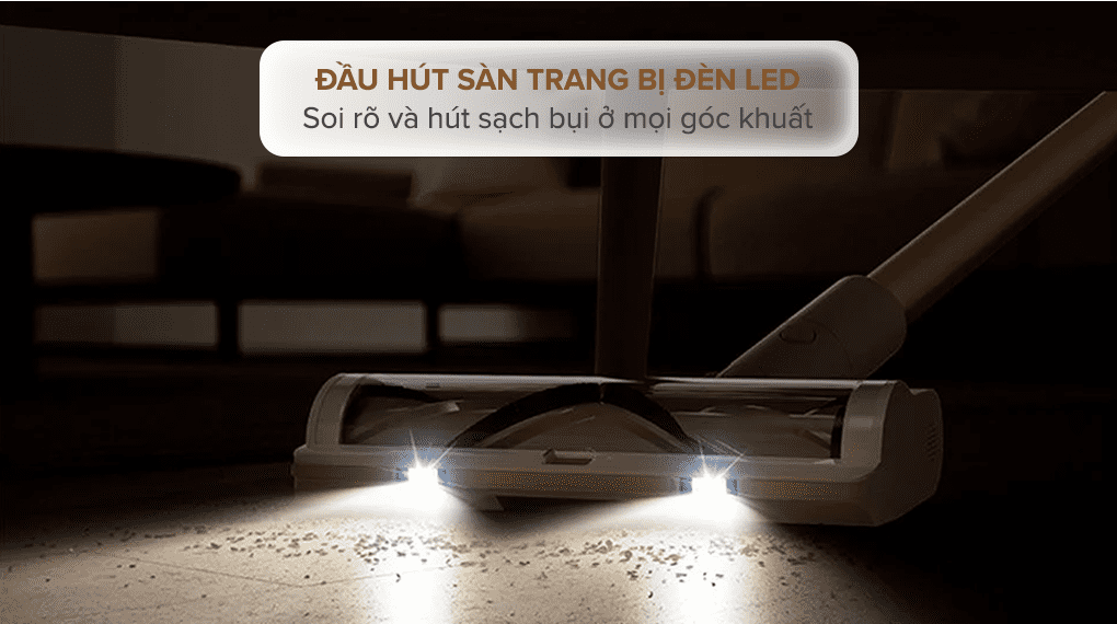 Trang bị đèn LED - Máy hút bụi không dây Dreame R10 Trang bị đèn LED - Máy hút bụi không dây Dreame R10