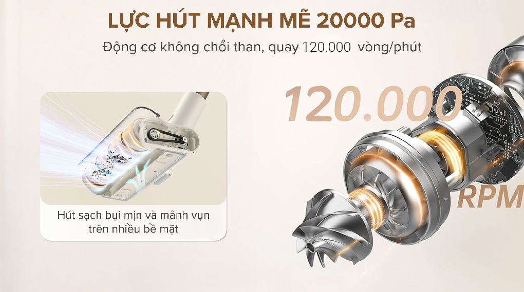 Máy hút bụi không dây Dreame R10 - Lực hút mạnh mẽ Máy hút bụi không dây Dreame R10 - Lực hút mạnh mẽ