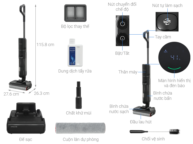 Máy hút bụi lau nhà Dreame H13 FlexReach