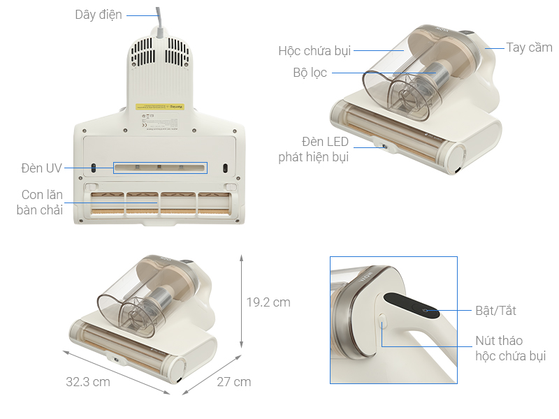 Máy hút bụi đệm giường Mova D20