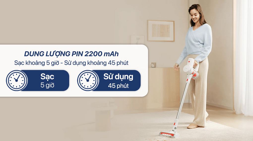 Dung lượng pin - Máy hút bụi không dây Xiaomi G20 Lite BHR8195EU Dung lượng pin - Máy hút bụi không dây Xiaomi G20 Lite BHR8195EU
