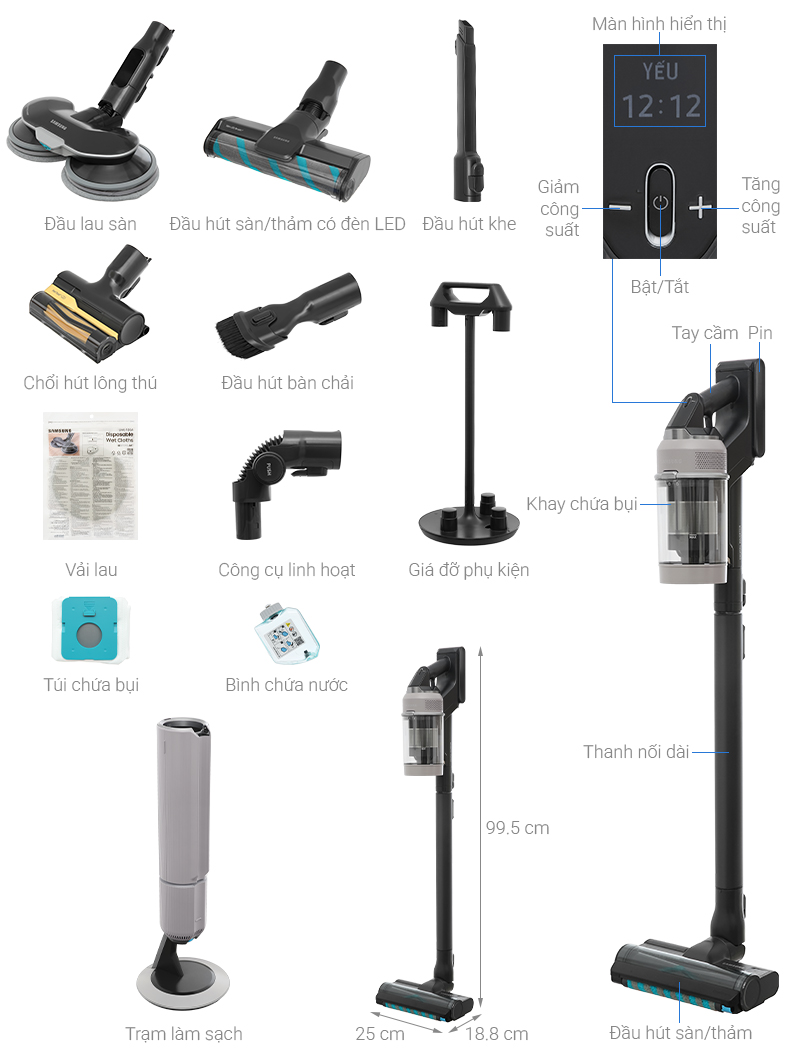 Máy hút bụi không dây Samsung VS80F28DBP/SV