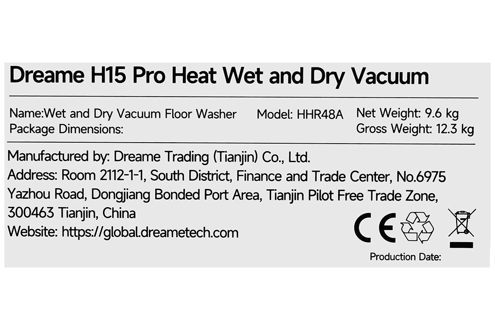 Máy hút bụi lau nhà Dreame H15 Pro Heat Màu Đen