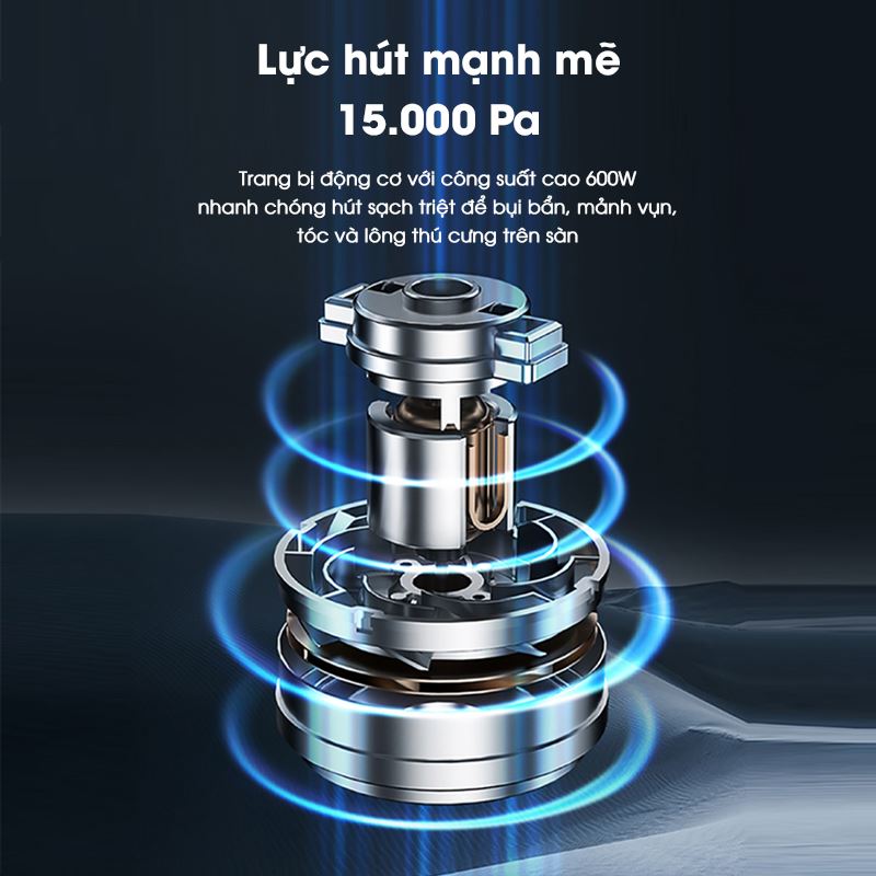 Máy hút bụi AQUA AQS-CCX600R(W)-VN sở hữu lực hút mạnh mẽ với công nghệ lốc xoáy tiên tiến