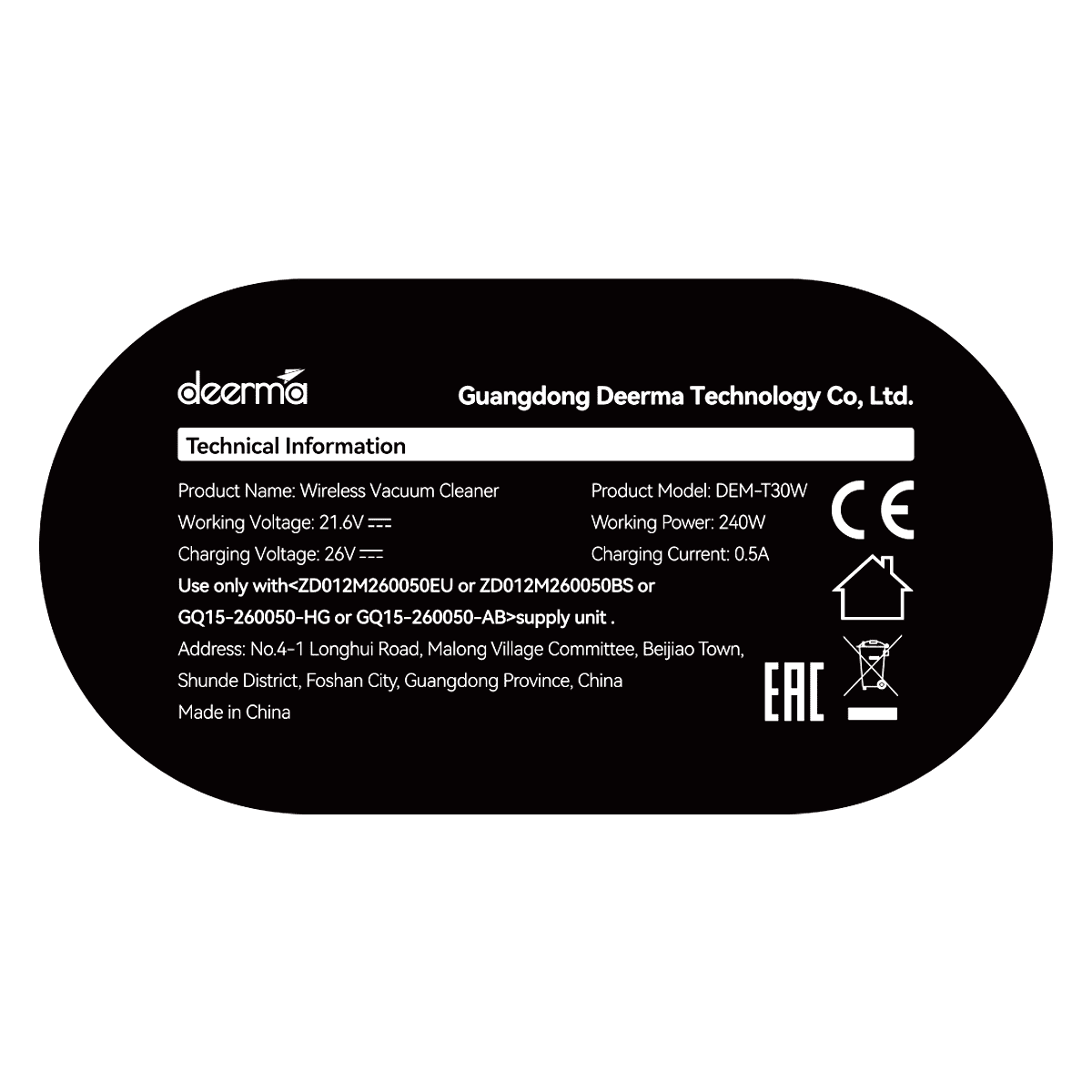 Máy hút bụi cầm tay Deerma DEM-T30W Màu Đen