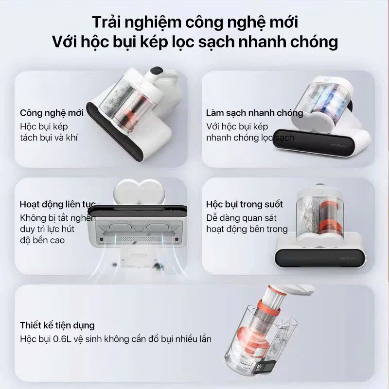 Máy hút bụi đệm giường Deerma DEM-CM980 Màu Trắng