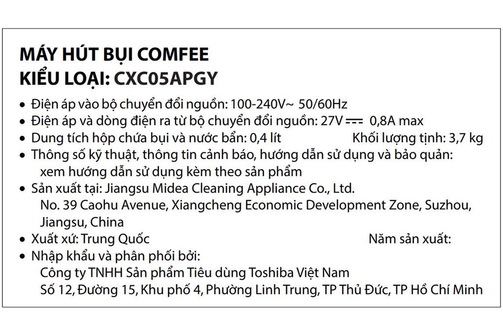 Máy hút bụi lau nhà Comfee CXC05APGY - 14