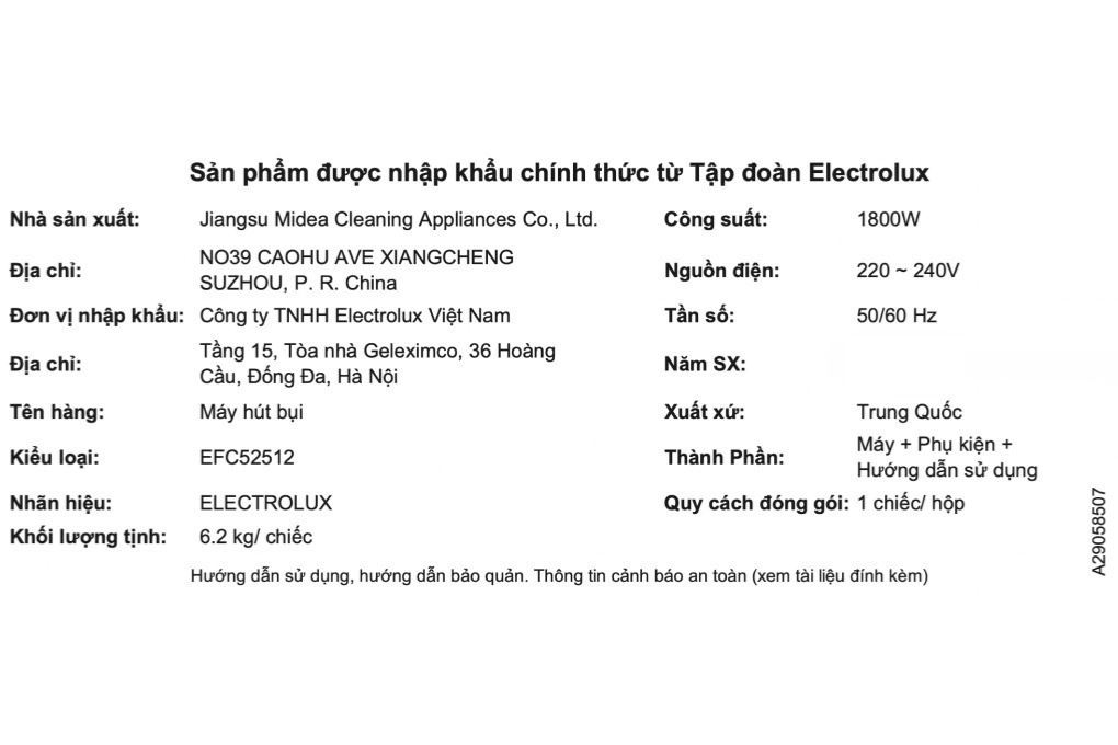 Máy hút bụi dạng hộp Electrolux Clean 500 EFC52512 - 17