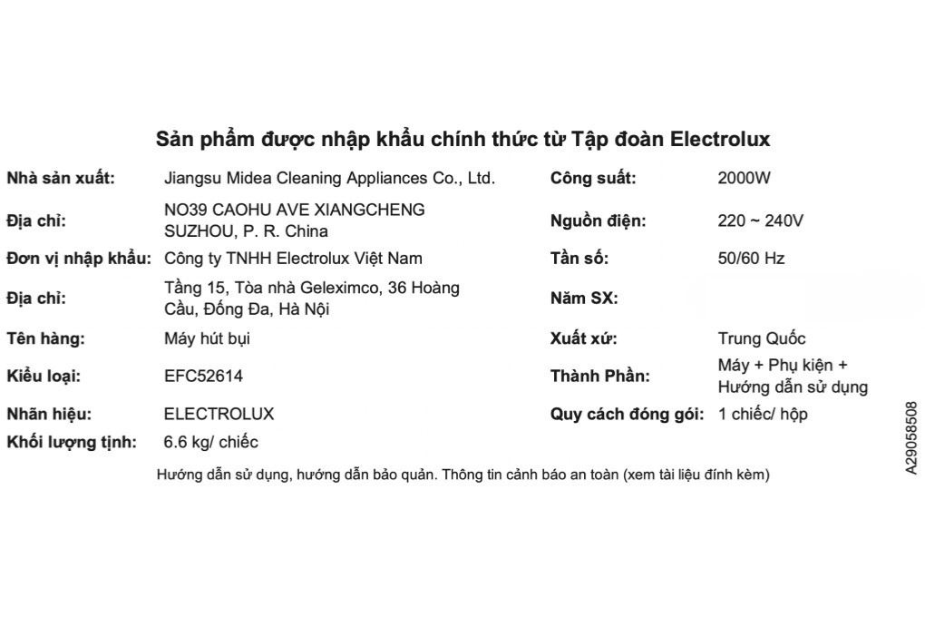 Máy hút bụi dạng hộp Electrolux Clean 500 EFC52614 - 17