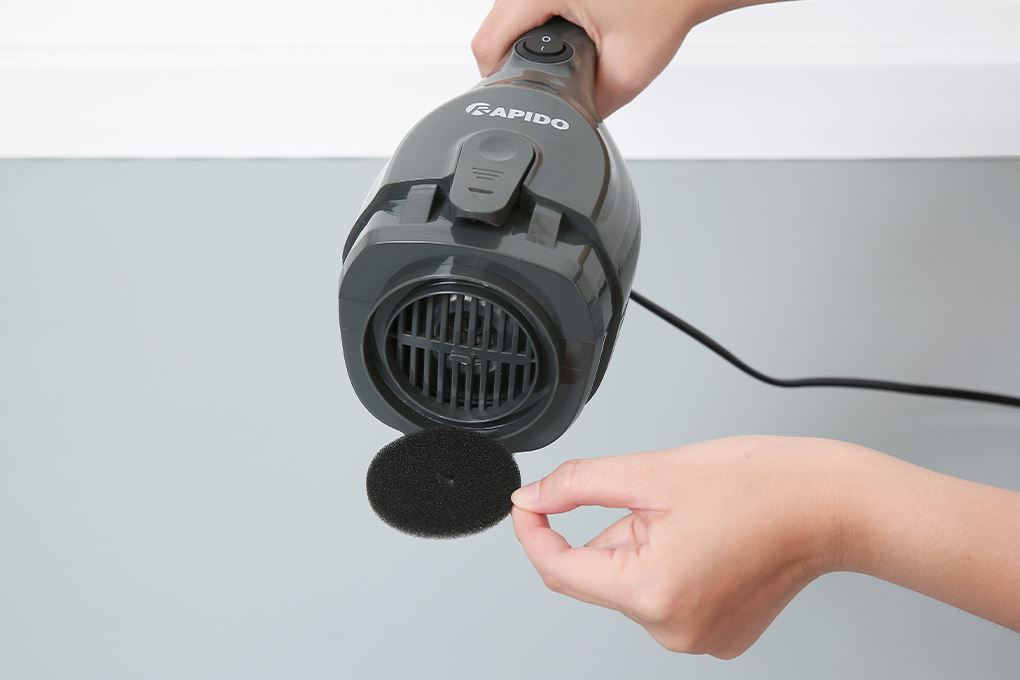 Máy hút bụi cầm tay Rapido RVC-600HD Màu Đen - Xám
