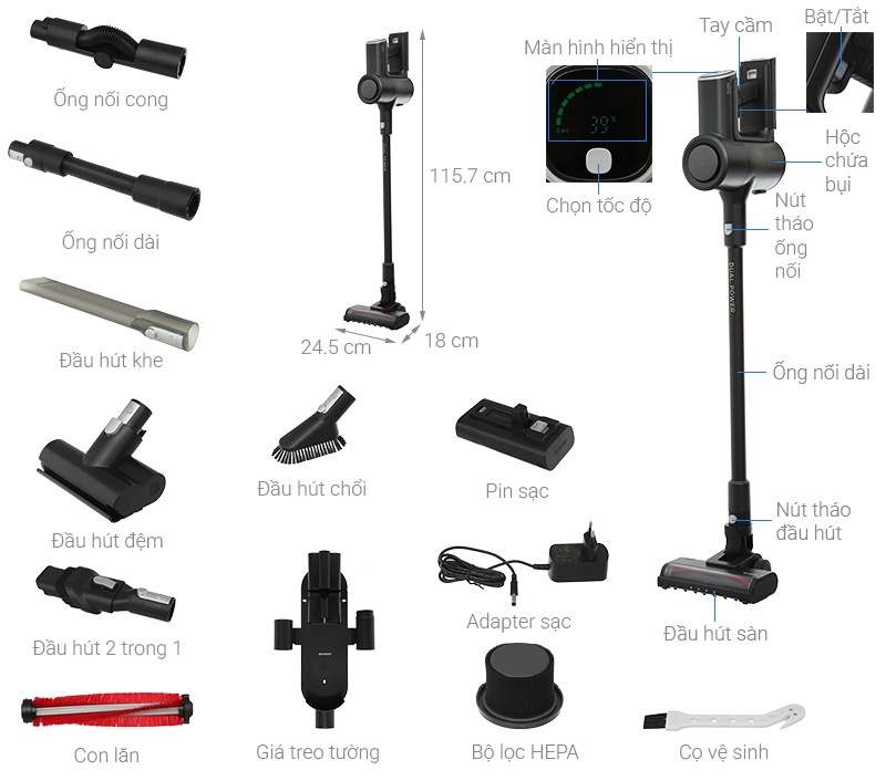 Máy hút bụi không dây Sharp EC-SV28V-B