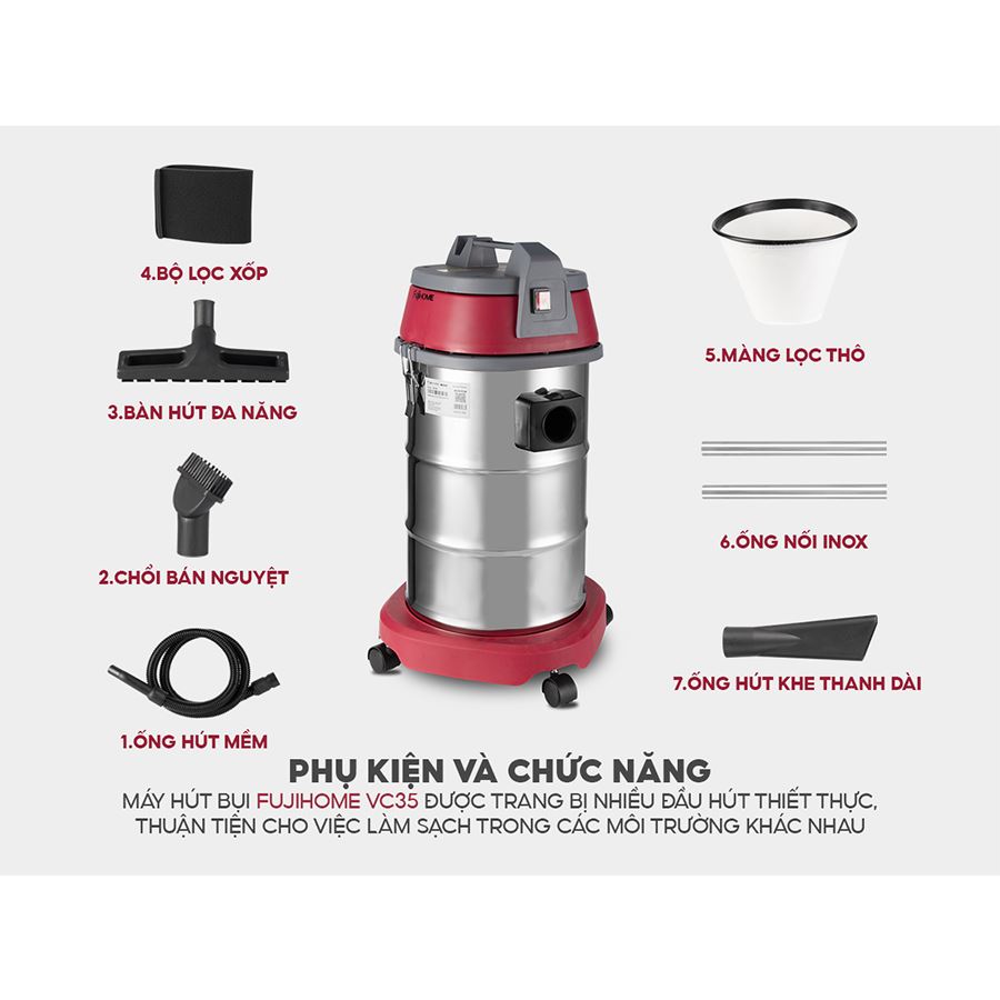 Máy hút bụi công nghiệp FUJIHOME VC35 - 9