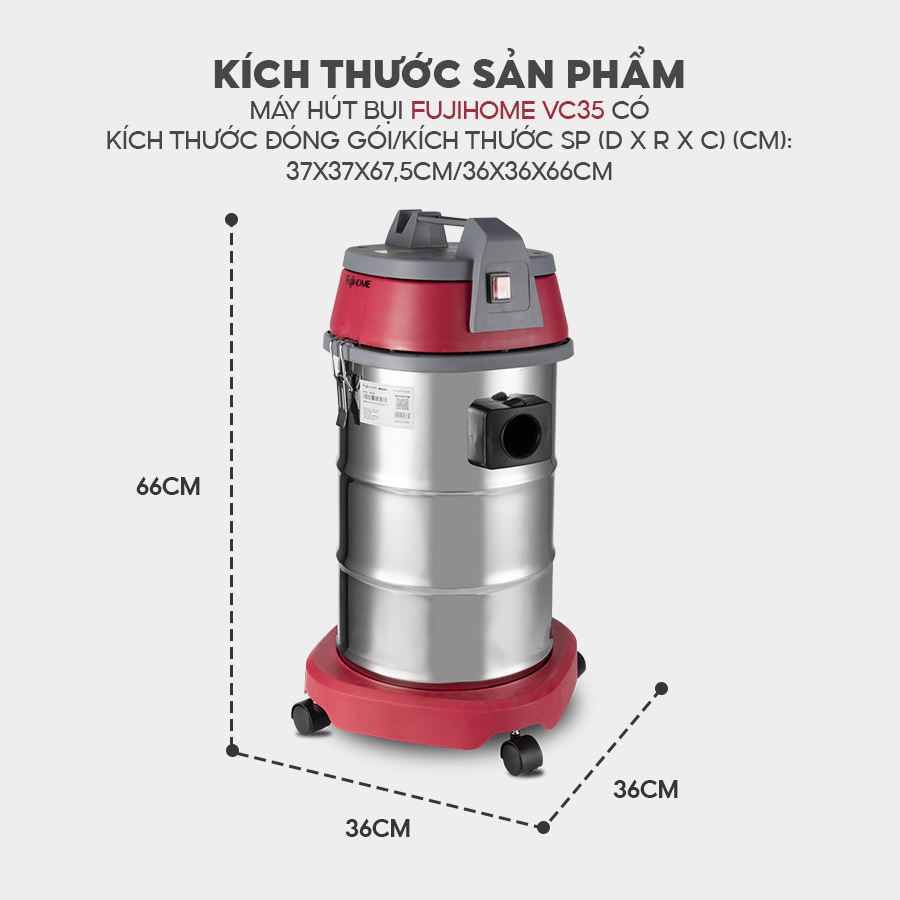Máy hút bụi công nghiệp FUJIHOME VC35 - 10