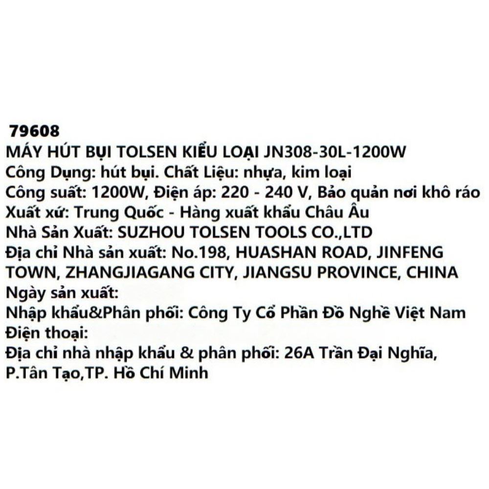 Máy hút bụi công nghiệp Tolsen 79608 - 2