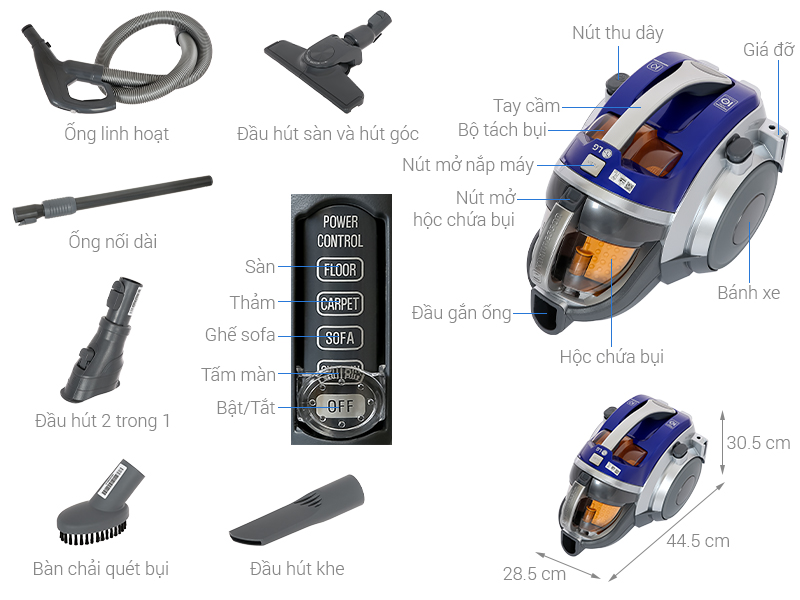 Máy hút bụi dạng hộp LG VK7317GHTPB