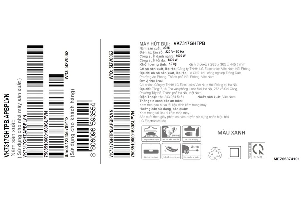 Máy hút bụi dạng hộp LG VK7317GHTPB - 27