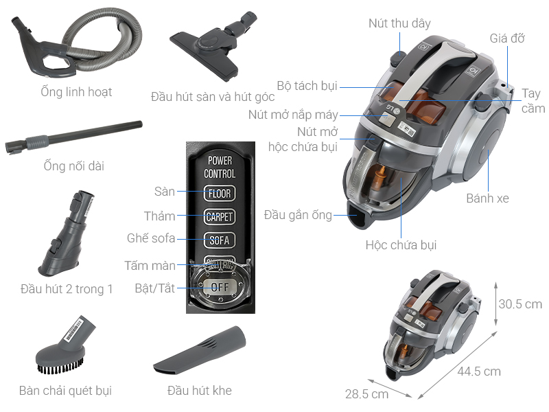 Máy hút bụi dạng hộp LG VK7317GHTPS