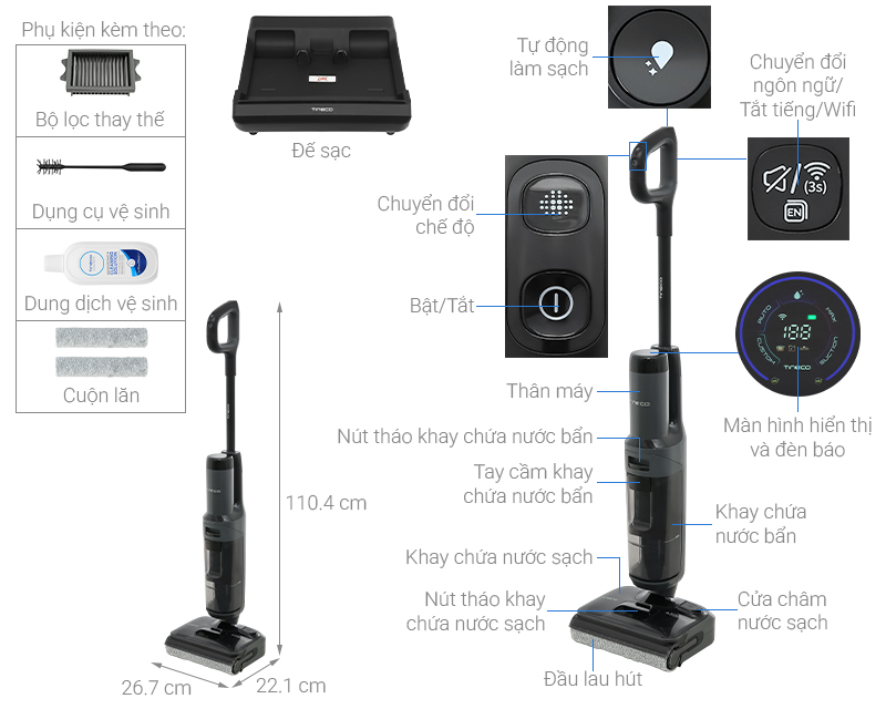 Máy hút bụi lau nhà Tineco Floor One S6 Stretch Extreme