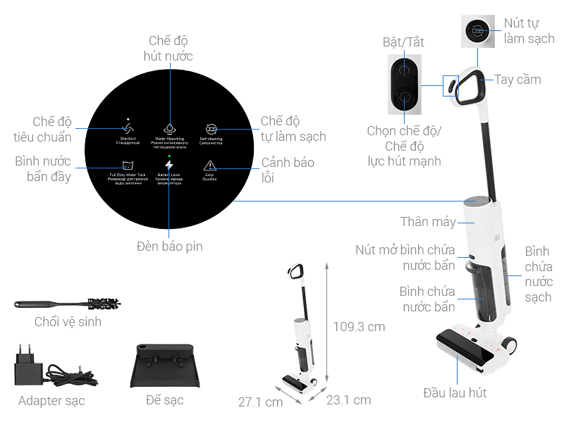 Máy hút bụi lau nhà Xiaomi Truclean W20