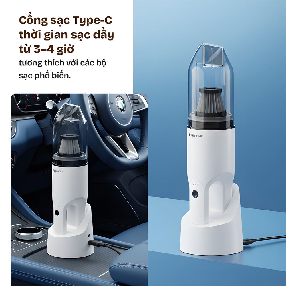 Máy hút bụi cầm tay FUJIHOME VC01 Màu Trắng