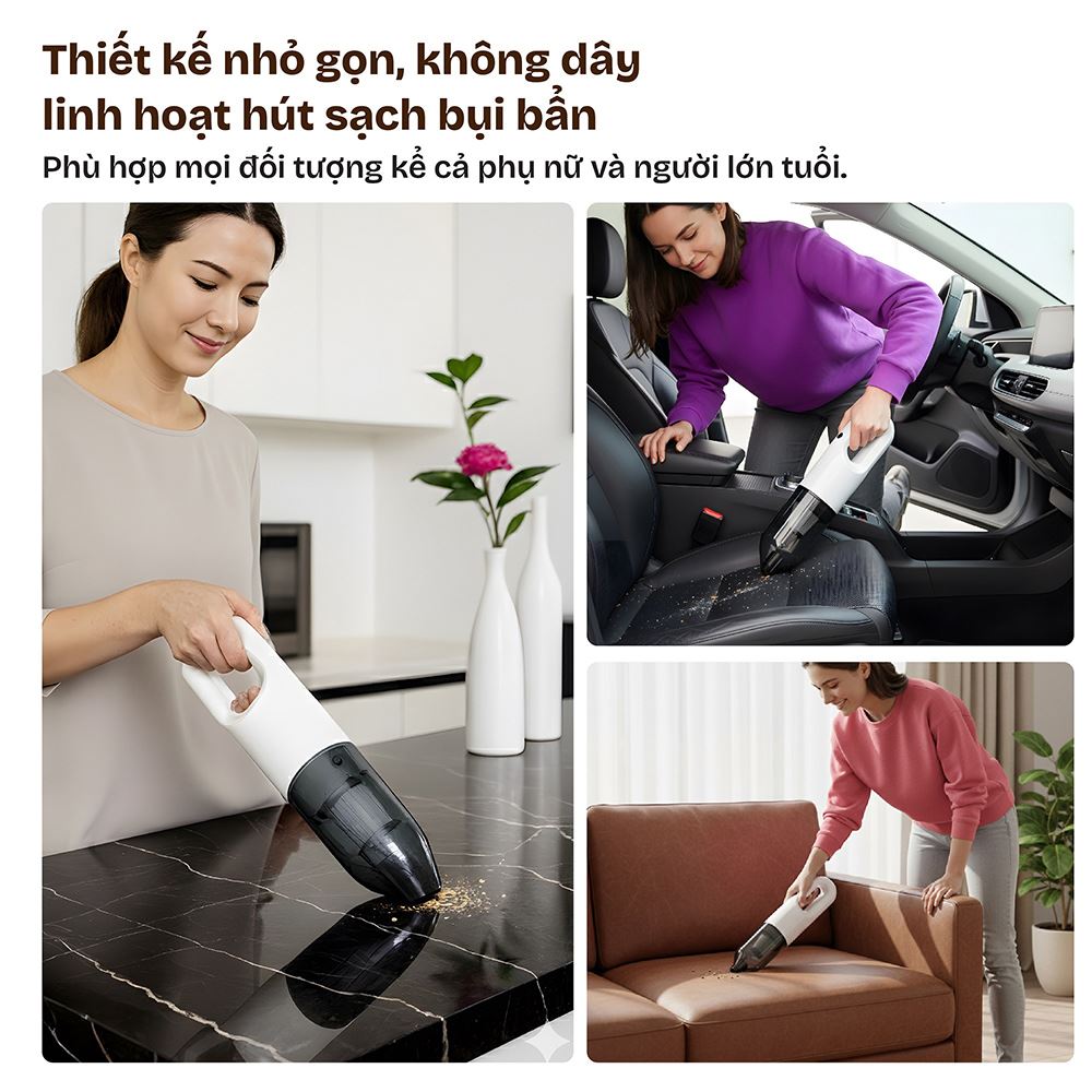 Máy hút bụi cầm tay FUJIHOME VC01 Màu Trắng