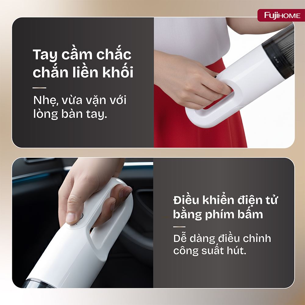 Máy hút bụi cầm tay FUJIHOME VC01 Màu Trắng