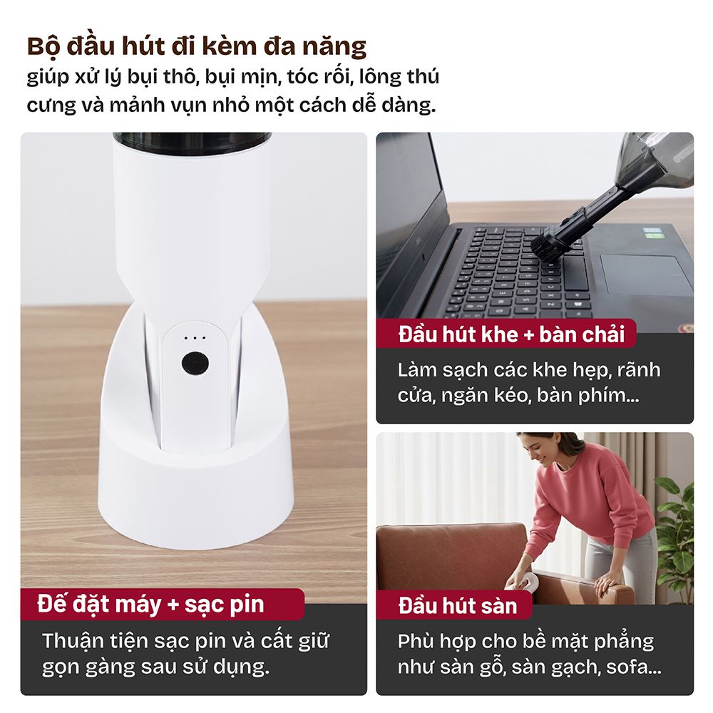 Máy hút bụi cầm tay FUJIHOME VC01 Màu Trắng
