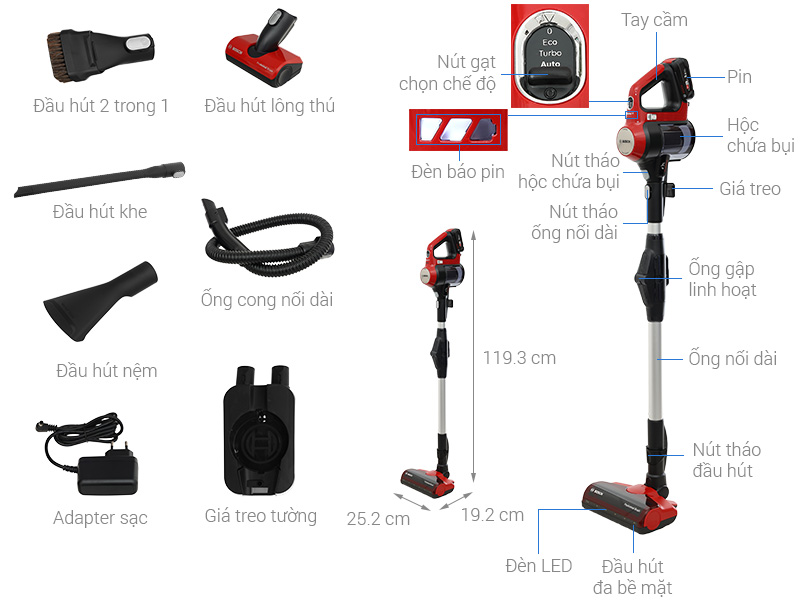 Máy hút bụi không dây Bosch BCS711PET